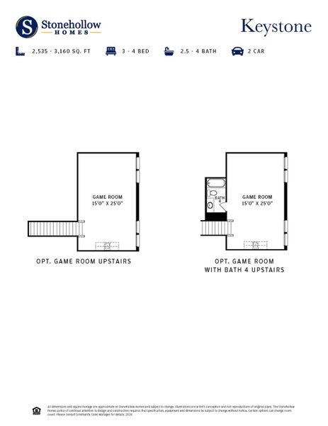 2D floor plan layout for the Keystone by Stonehollow Homes in Heritage Grove, Blue Ridge, TX (Image 3).