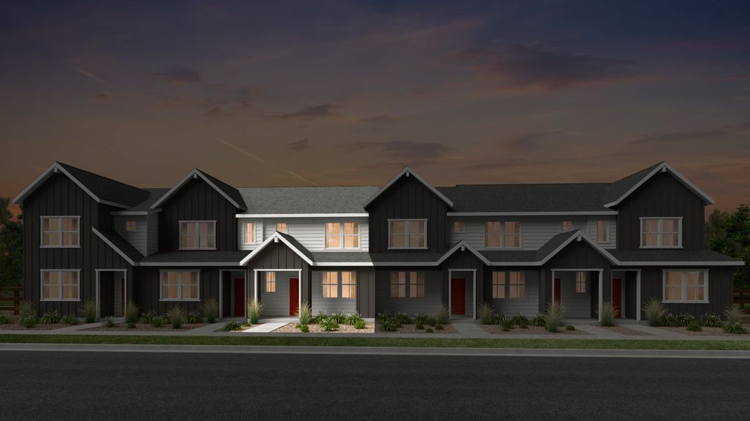 Representative exterior photo of a completed home built from the Discovery by Taylor Morrison in Trailstone Townhomes - The Westerly Collection, Arvada, CO (Image 16).