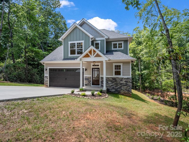 Concrete driveway with drainage channel