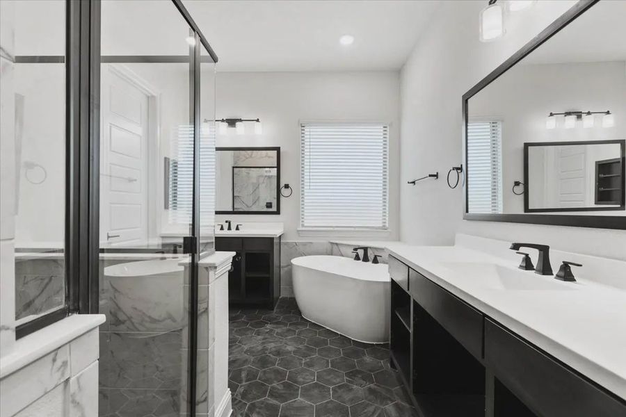 Representative furnished interior of a home built from the Springport by Chesmar Homes in Canyon Falls, Argyle (Image 13).