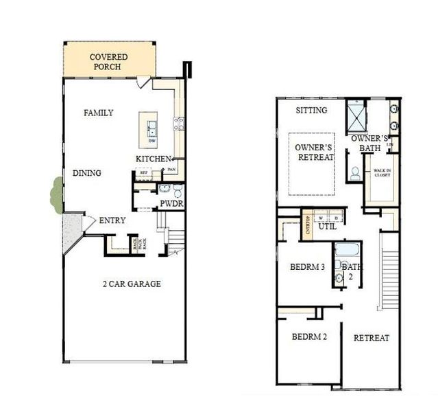 2D floor plan layout of this home in Westview Towns, Waxhaw, NC (Image 2). 2D floor plan layout of this home in Westview Towns, Waxhaw, NC (Image 2).