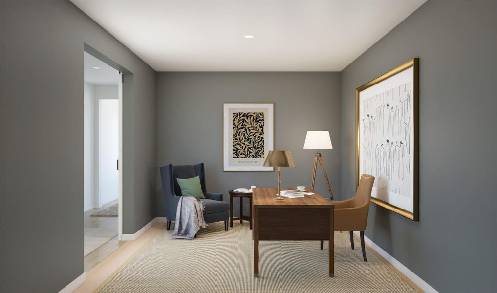 Private home office (*Artist rendering used for illustration purposes only.)