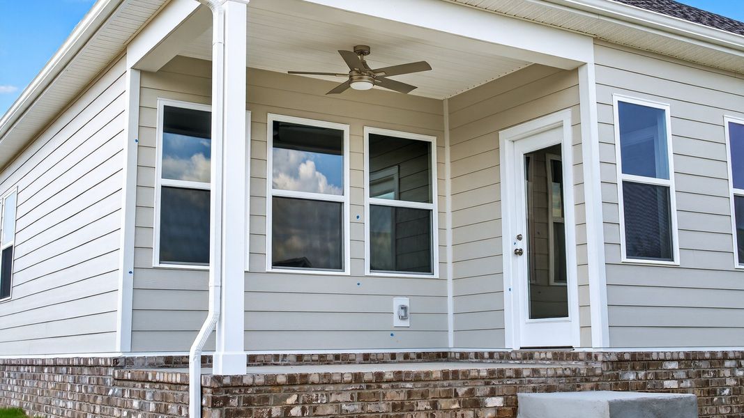 Exterior details and patio area of a home in McClure Farms, Columbia (Image 28).