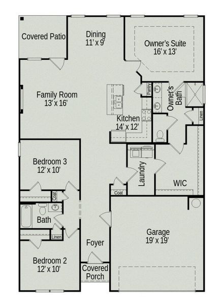 2D floor plan layout of this home in Jackson Hills, Clarksville, TN (Image 4).
