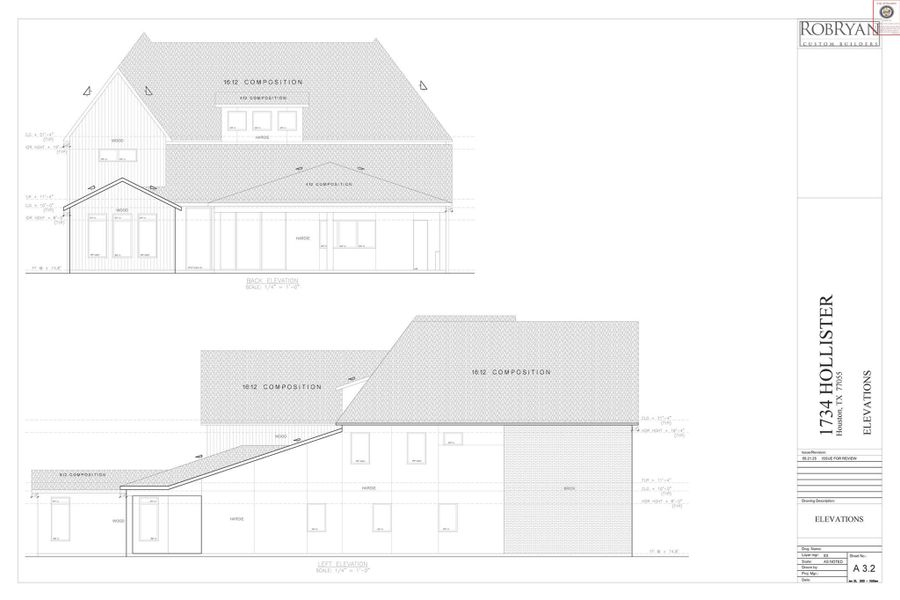 Rear & Left elevation renderings
