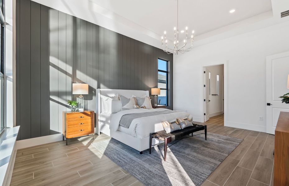 Private owner's suite with drop tray ceiling