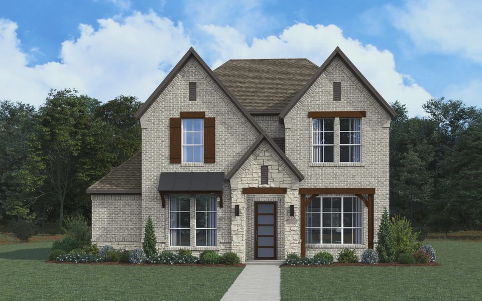 Representative exterior photo of a completed home built from the Weston by Chesmar Homes in The Grove Frisco, Frisco, TX (Image 4).