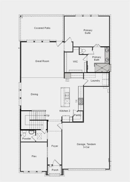 Structural options added include: Gourmet kitchen 2, owner's bath walk-in shower, 8' interior doors, garage service door, stair railing, and pre-plumb for future water softener.