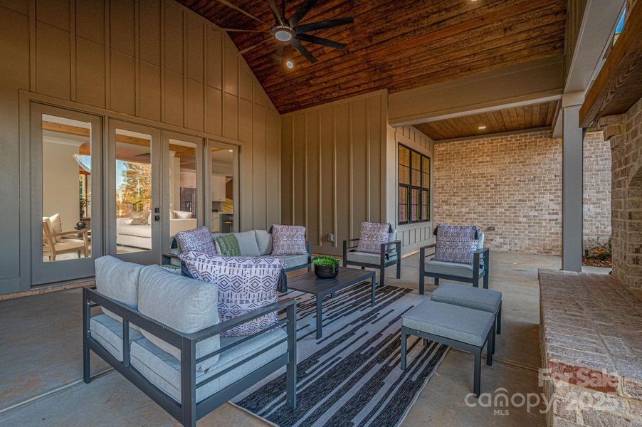 Exterior details and patio area of a home in , Belmont (Image 29).