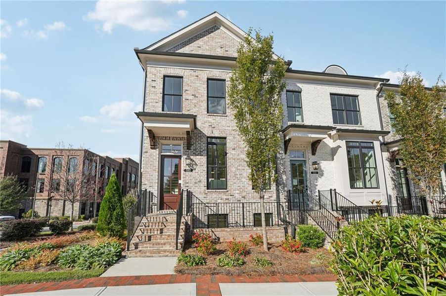 Front exterior of a new home in Towns on Thompson, Alpharetta, GA, highlighting curb appeal (Image 23).