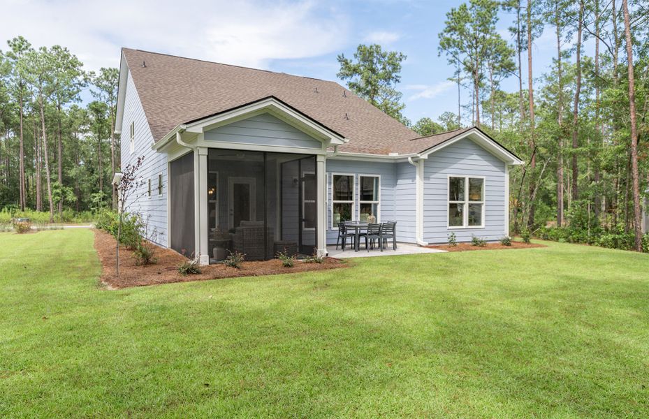 Exterior details and patio area of a home in Midpoint at New Riverside, Bluffton (Image 23).