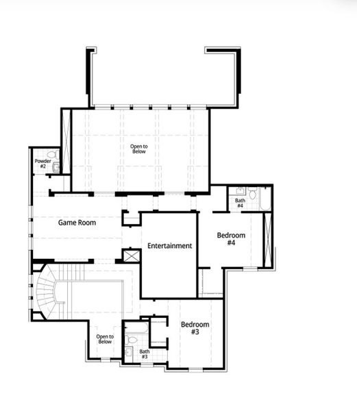2D floor plan layout for the Livorno by Highland Homes in Fulbrook on Fulshear Creek: 80ft. lots, Fulshear, TX (Image 4).