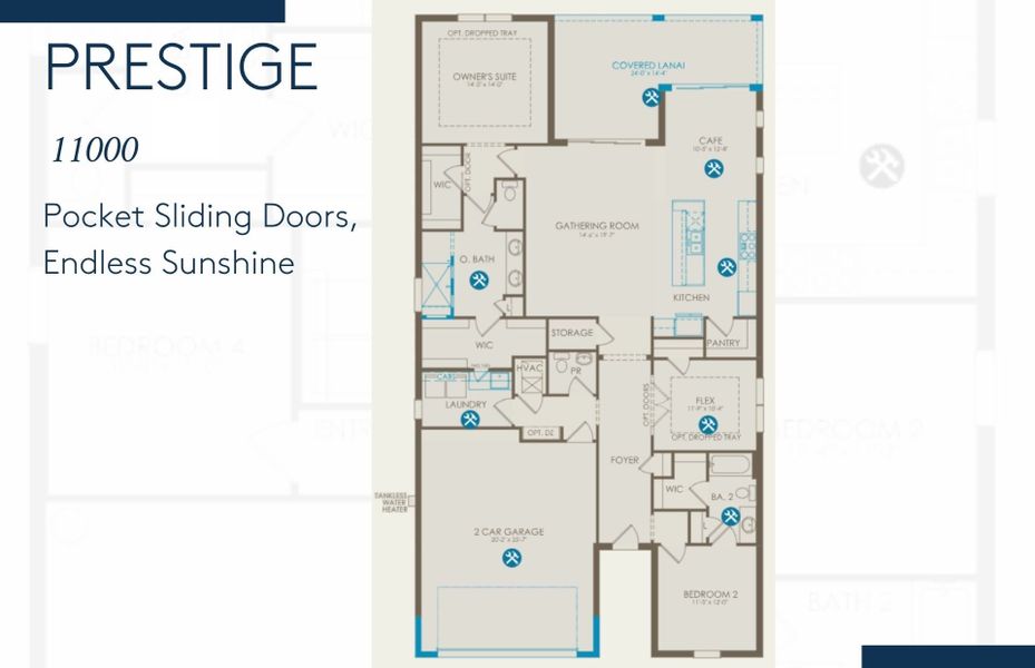 2D floor plan layout of this home in Costa Pointe, Vero Beach, FL (Image 2).