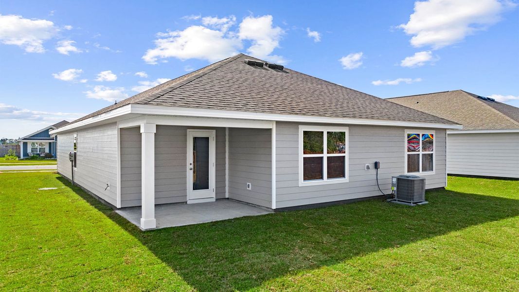 Representative exterior details of a home built from the The Cali by D.R. Horton in Hodges Bayou Plantation, Panama City (Image 25). Representative exterior details of a home built from the The Cali by D.R. Horton in Hodges Bayou Plantation, Panama City (Image 25).