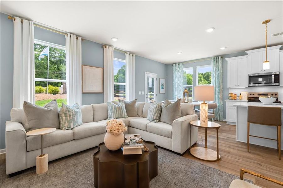 Furnished interior view inside a new home in Abbotts Crossing, Conyers (Image 11). Furnished interior view inside a new home in Abbotts Crossing, Conyers (Image 11).