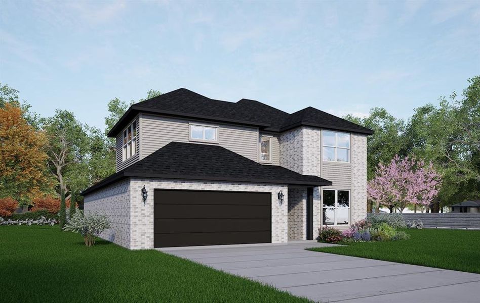 Front exterior of a new home in The Preserve, Sherman, TX, highlighting curb appeal (Image 1). Front exterior of a new home in The Preserve, Sherman, TX, highlighting curb appeal (Image 1).