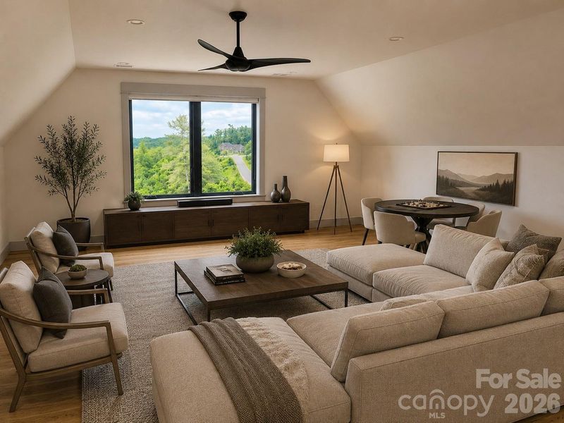 Versatile bonus room ideal for media, fitness, hobbies, or guests. Virtually Staged.
