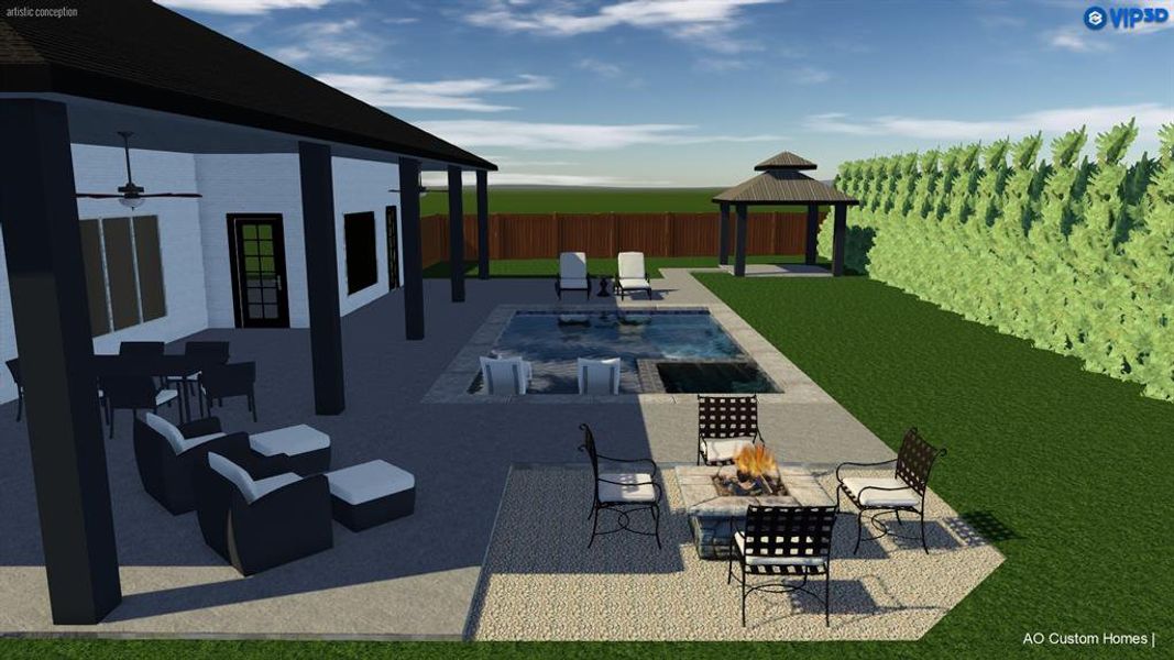 Artist Rendering of the Backyard