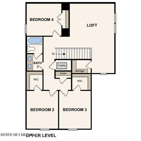 2D floor plan layout of this home in Seminole Palms, Palm Coast, FL (Image 4).