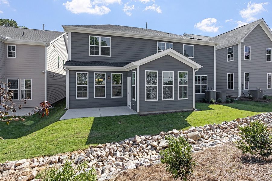 Front exterior of a new home in Georgias Landing, Raleigh, NC, highlighting curb appeal (Image 26).