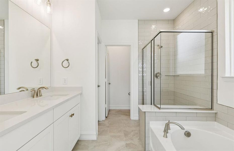 Owner's bath with large shower and tub