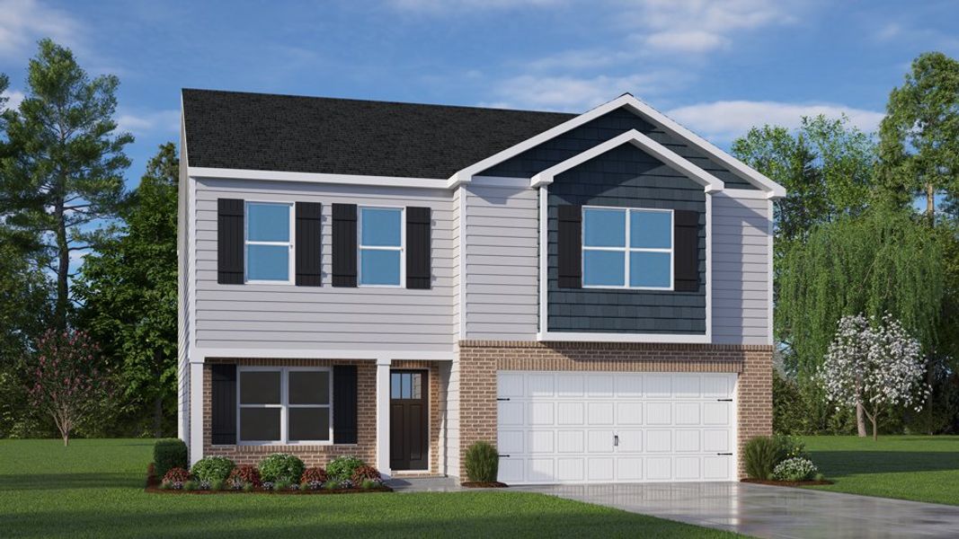 Front exterior of a new home in Tyler - Home on the Lake, New Bern, NC, highlighting curb appeal (Image 1). Front exterior of a new home in Tyler - Home on the Lake, New Bern, NC, highlighting curb appeal (Image 1).