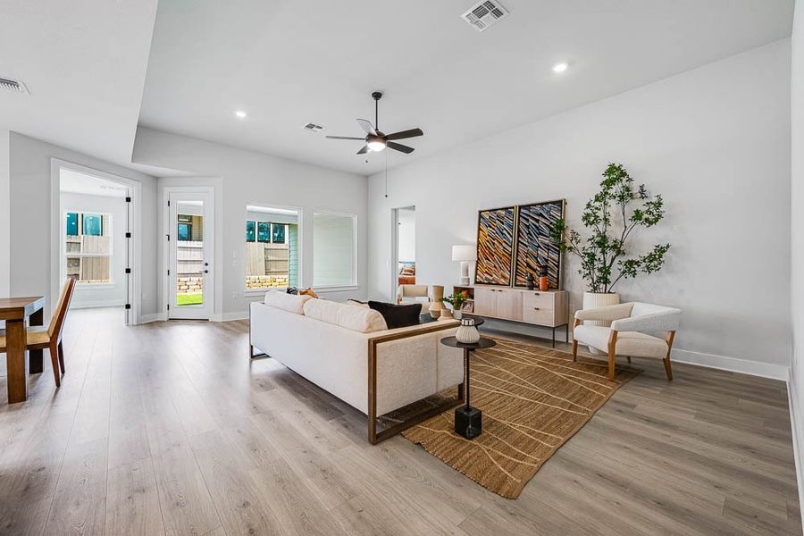Furnished interior view inside a new home in 6 Creeks, Kyle (Image 4).