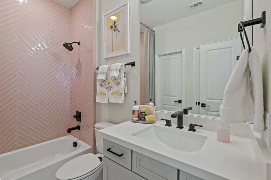 Furnished interior view inside a new home in Bridgeland 45', 50', 70', Cypress (Image 17).