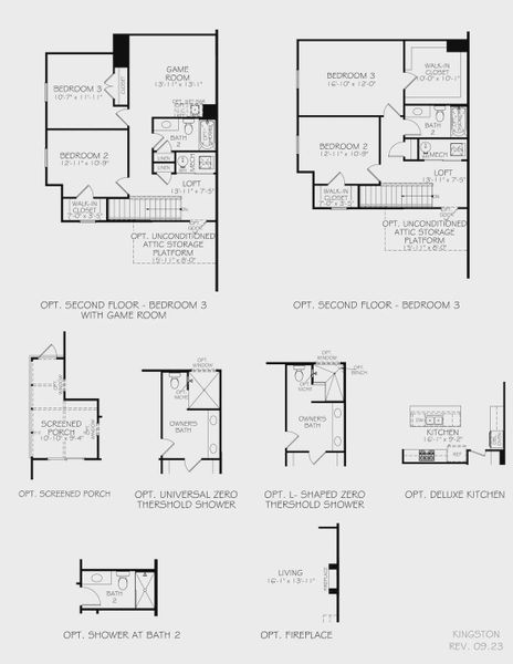 2D floor plan layout for the Kingston by Epcon Communities in The Courtyards at Oak Grove, Durham, NC (Image 18).