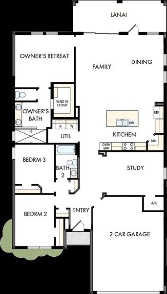 2D floor plan layout of this home in Lakeside at Satilla, St. Cloud, FL (Image 2). 2D floor plan layout of this home in Lakeside at Satilla, St. Cloud, FL (Image 2).