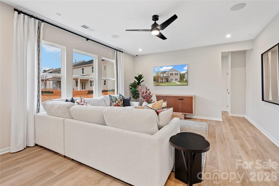 Large windows throughout breath light into the space.