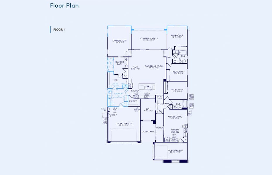 2D floor plan layout of this home in Visara, Surprise, AZ (Image 4).