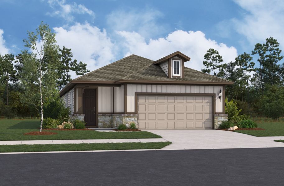 Representative exterior photo of a completed home built from the Hayes by Beazer Homes in Veranda, San Antonio, TX (Image 12).