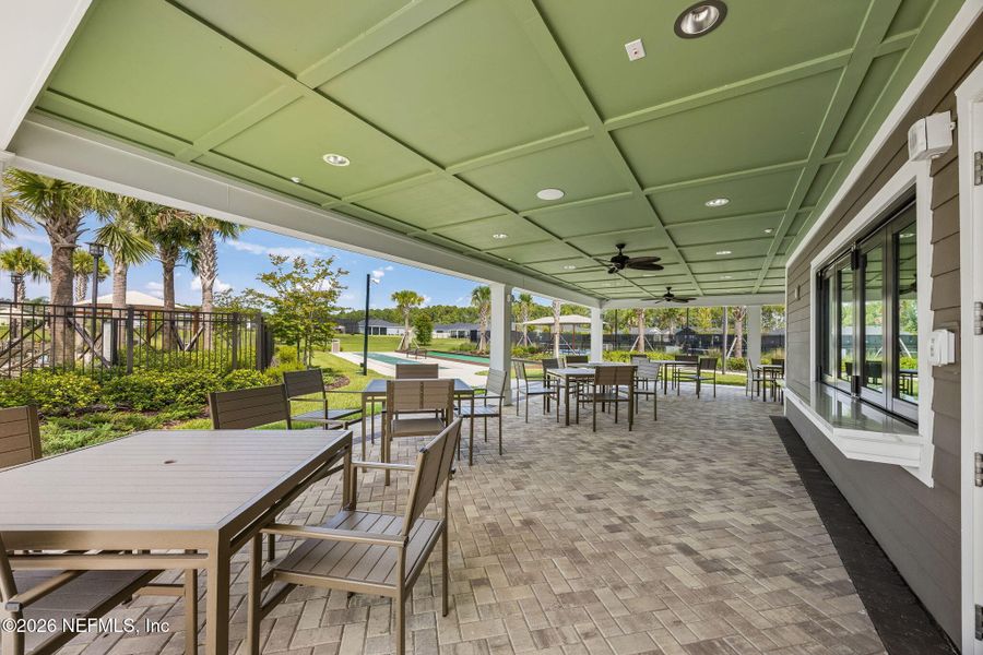 Exterior details and patio area of a home in Edenbrooke at Hyland Trail | 55+, Green Cove Springs (Image 32). Exterior details and patio area of a home in Edenbrooke at Hyland Trail | 55+, Green Cove Springs (Image 32).