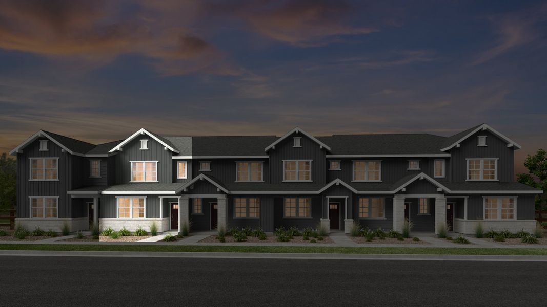 Representative exterior photo of a completed home built from the Frontier by Taylor Morrison in Trailstone Townhomes - The Westerly Collection, Arvada, CO (Image 19).