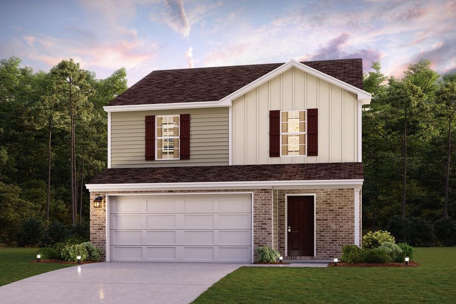 Representative exterior photo of a completed home built from the Auburn by Century Complete in Frey Creek, Spartanburg, SC (Image 1).