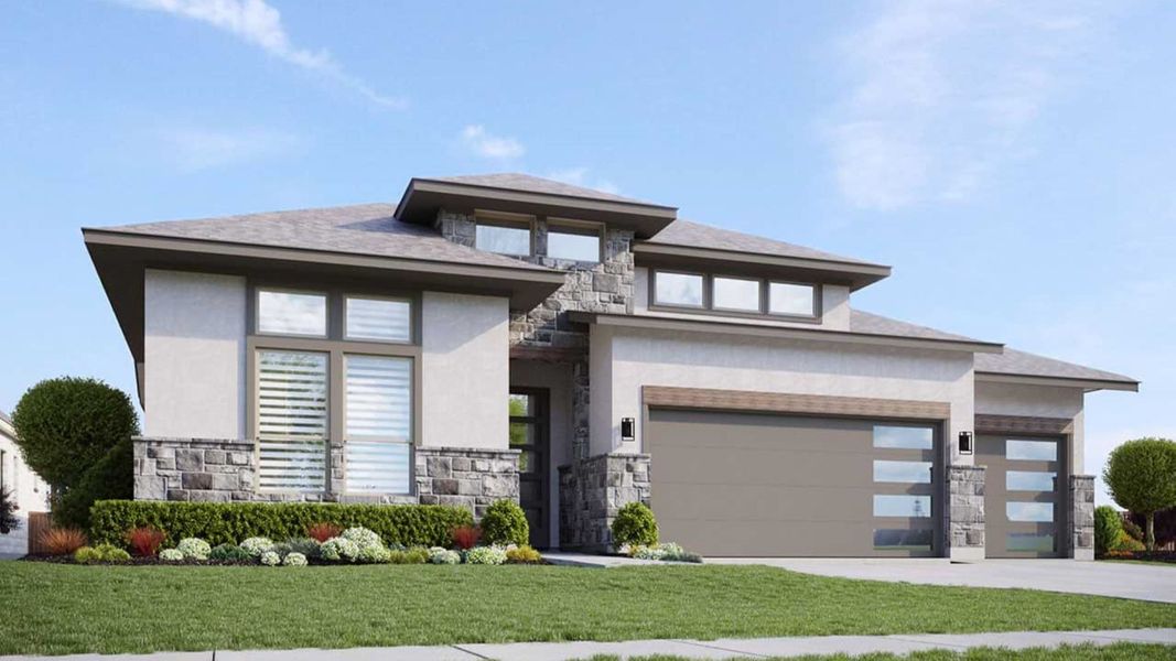 Representative exterior photo of a completed home built from the Vanderbilt by DRB Homes in Oaks at San Gabriel, Georgetown, TX (Image 7).