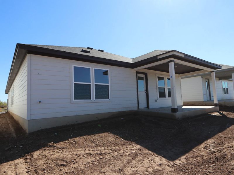 Exterior details and patio area of a home in Marble Creek Crossing, Austin (Image 4). Exterior details and patio area of a home in Marble Creek Crossing, Austin (Image 4).