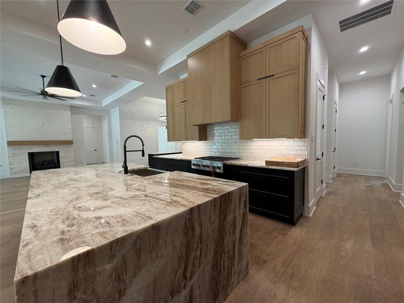 Waterfall edge for the upscale look Waterfall edge for the upscale look