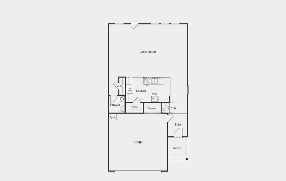 2D floor plan layout for the 2335 by KB Home in Watermill – Heritage Collection, Uhland, TX (Image 3).