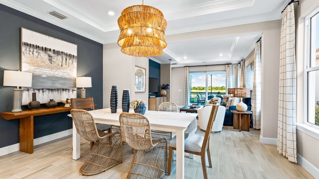 Furnished interior view inside a new home in Esplanade at Starling, Punta Gorda (Image 9). Furnished interior view inside a new home in Esplanade at Starling, Punta Gorda (Image 9).