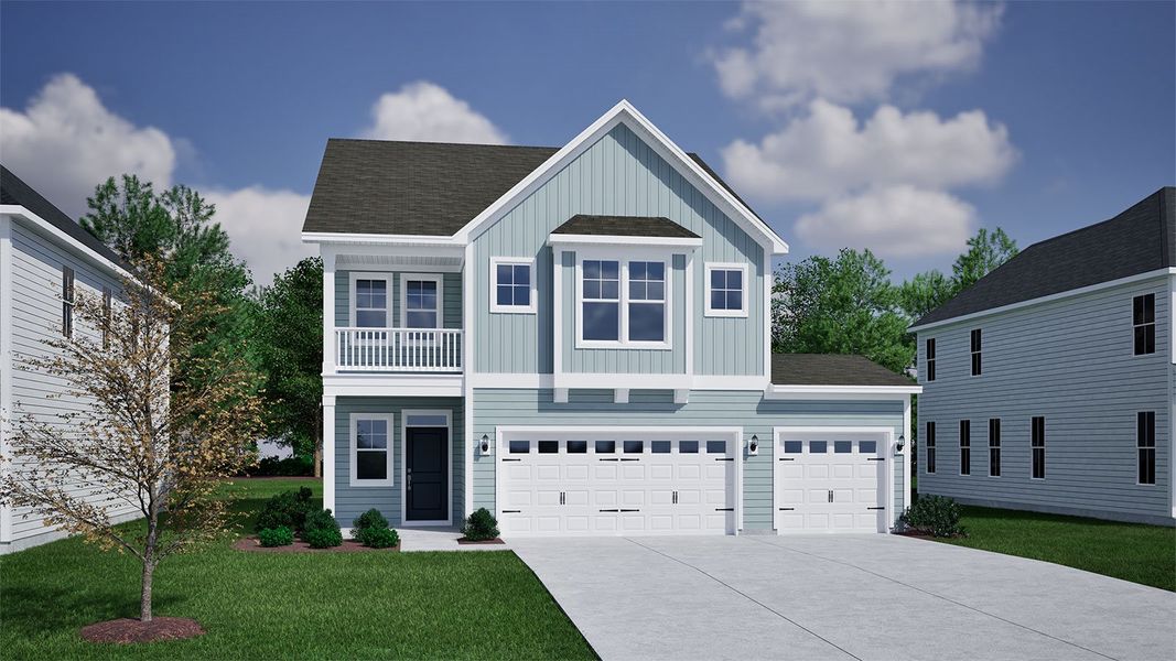 Representative exterior photo of a completed home built from the Cameron - Vanguard Collection by Mungo Homes in Porter Ridge, Elgin, SC (Image 8).