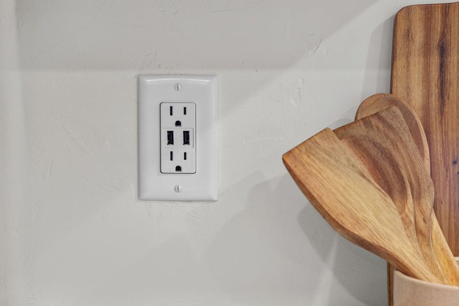 Kitchen USB charging receptacle Kitchen USB charging receptacle