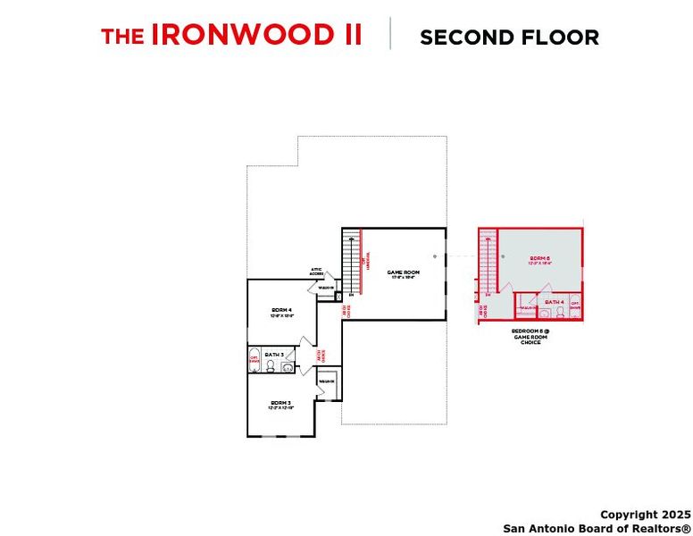 2D floor plan layout of this home in Vista Ridge, Live Oak, TX (Image 3).