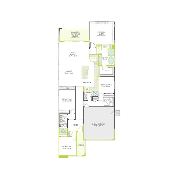 2D floor plan layout of this home in Soleo, San Tan Valley, AZ (Image 4). 2D floor plan layout of this home in Soleo, San Tan Valley, AZ (Image 4).