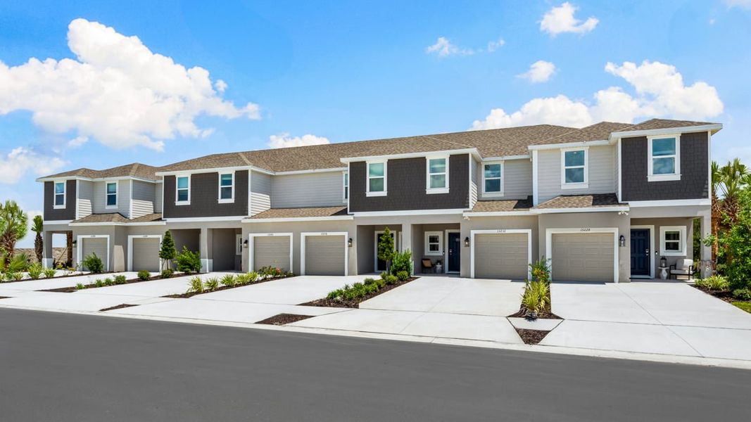 Representative exterior photo of a completed home built from the Marigold by Taylor Morrison in The Towns at Firethorn, Parrish, FL (Image 1).