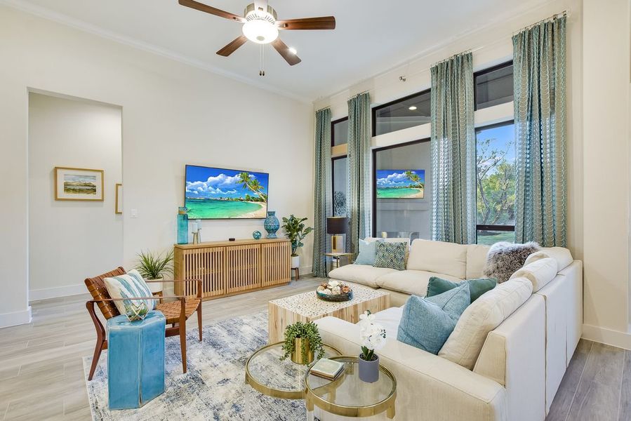 Representative furnished interior of a home built from the Siena III by Giddens Homes in Clearwater Ranch, Liberty Hill (Image 9).