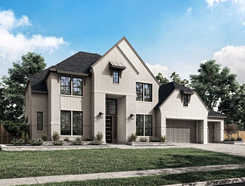 Representative exterior photo of a completed home built from the Casoria by Tri Pointe Homes in Woodson’s Reserve, Spring, TX (Image 3).