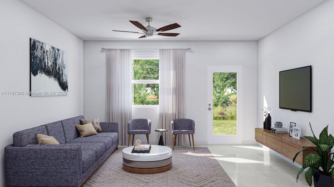 Furnished interior view inside a new home in Acacia Groves, Miami (Image 5). Furnished interior view inside a new home in Acacia Groves, Miami (Image 5).