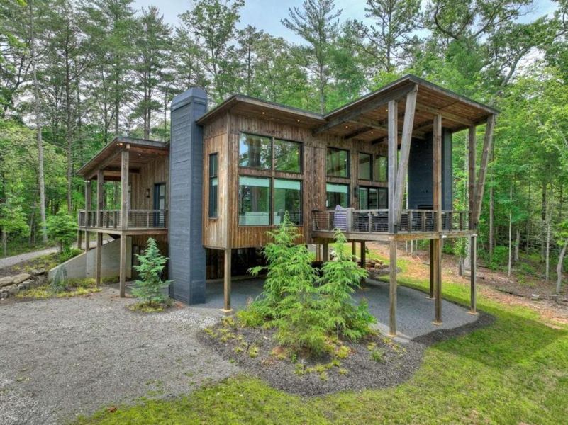 Front exterior of a new home in , Blue Ridge, GA, highlighting curb appeal (Image 24).
